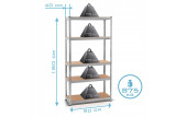 Metalowy regał magazynowy garażu piwnicy 180x90x40 z półkami do 5P/175kg 875kg