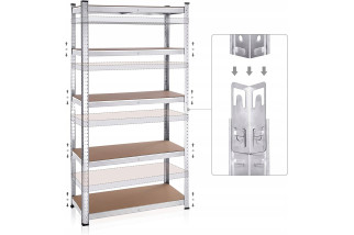 Metalowy regał magazynowy garażu piwnicy 180x90x40 z półkami do 5P/175kg 875kg