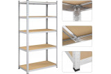 Metalowy regał magazynowy garażu piwnicy 180x90x40 z półkami do 5P/175kg 875kg