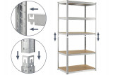 Metalowy regał magazynowy garażu piwnicy 180x90x40 z półkami do 5P/175kg 875kg
