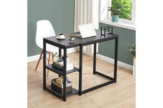 Metalowe biurko komputerowe loftowe z półkami 120cm x 60cm solidne marmur