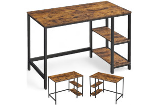 Metalowe biurko komputerowe loftowe industrialne z półkami 120cm x 60cm solidne