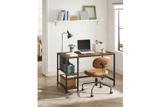 Metalowe biurko komputerowe loftowe industrialne z półkami 120cm x 60cm solidne