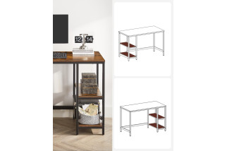 Metalowe biurko komputerowe loftowe industrialne z półkami 120cm x 60cm solidne